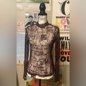 Maroon Lace Long Sleeve